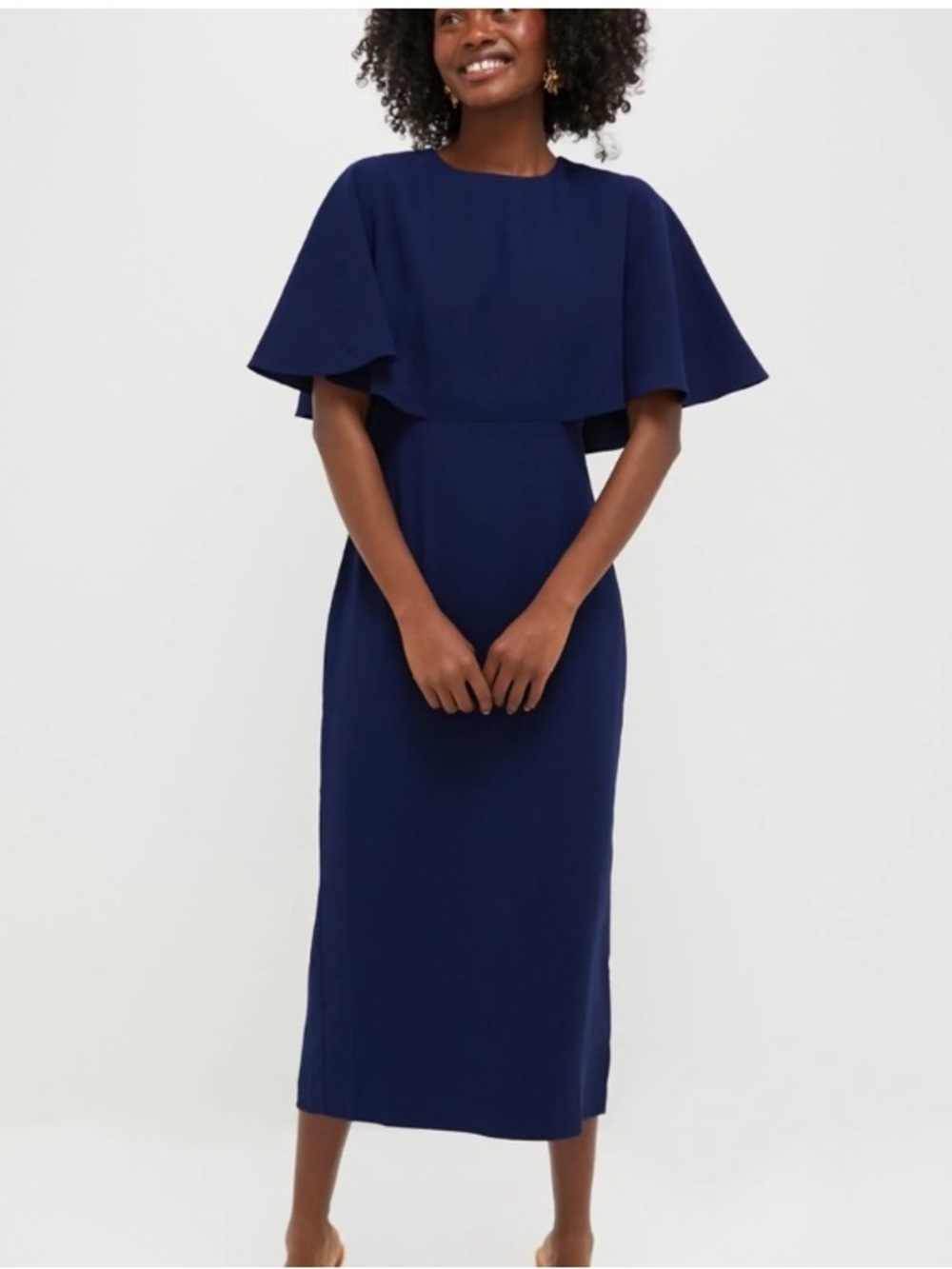 Tuckernuck Pomander Place Leah Capelet Midi Dress Navy Blue Womens Size 0 NWT
